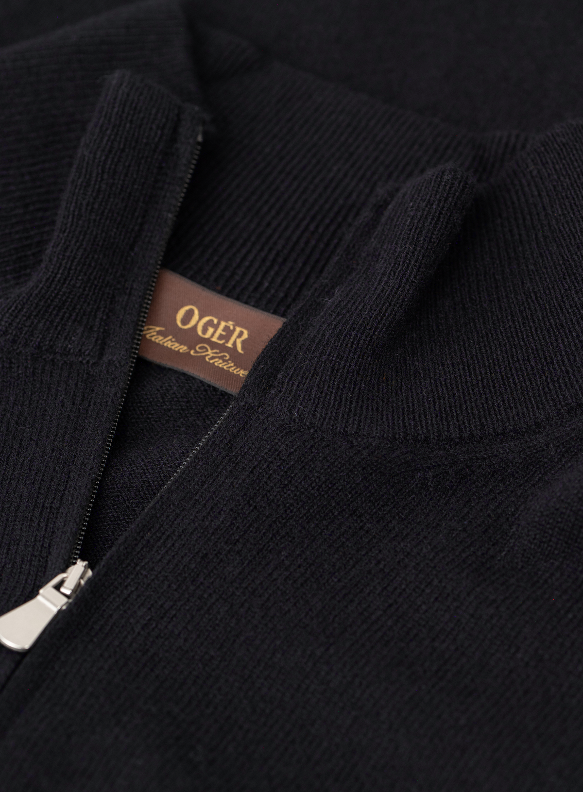 Half-zip trui in wol cashmere | FULL_WIDTH | Zwart