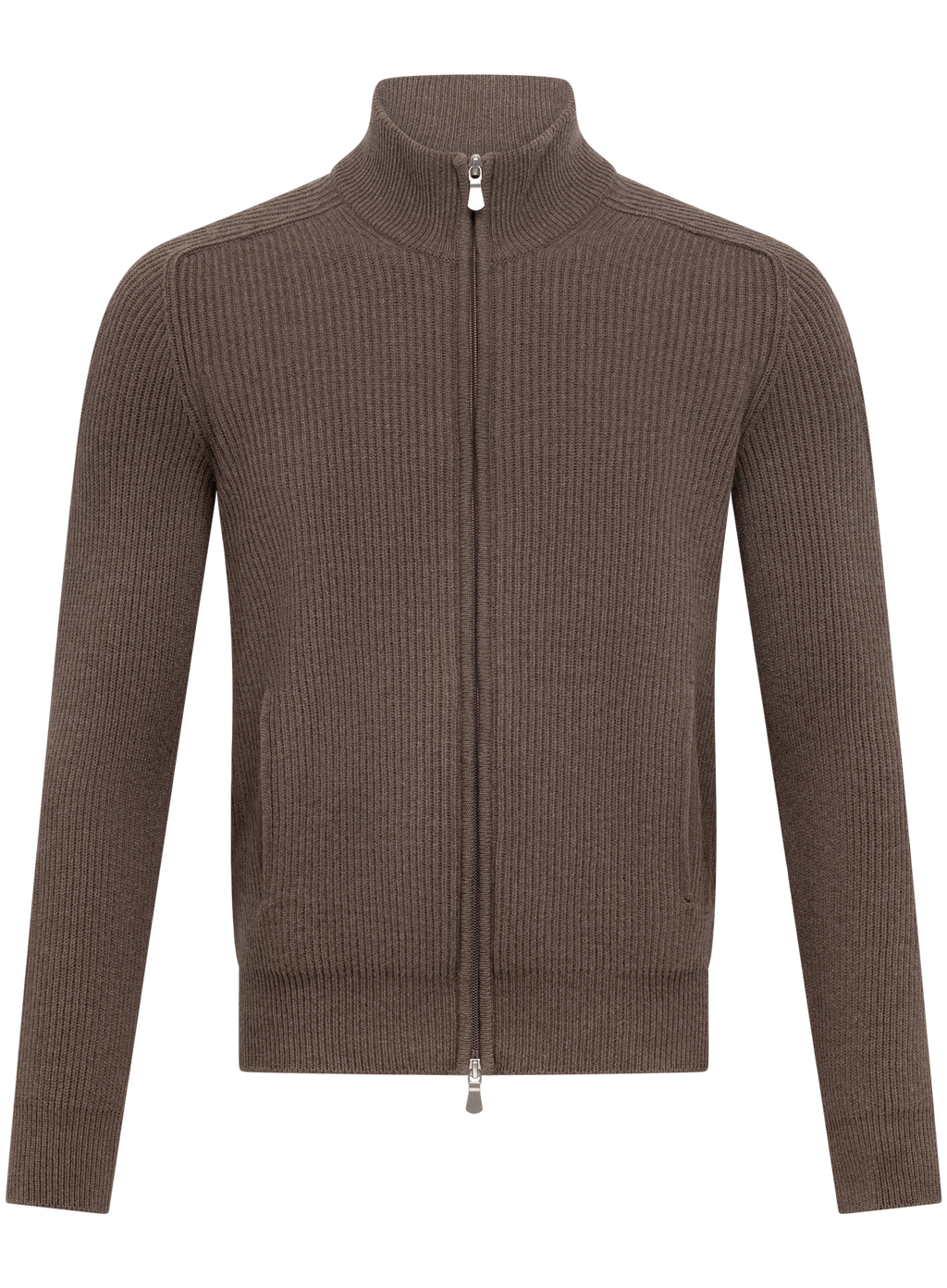 Ritsvest in wol cashmere | TAUPE