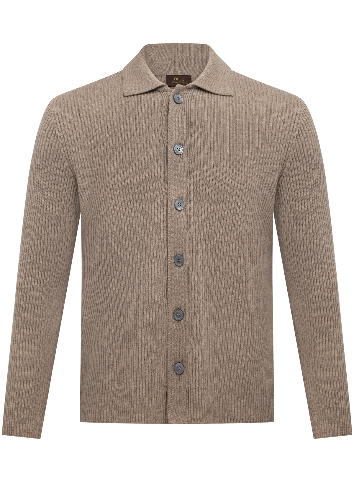Knoopvest in wol cashmere | Beige