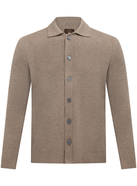 Knoopvest in wol cashmere