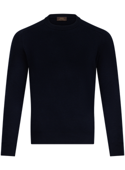 Maglione girocollo uomo in lana e cashmere | BLUE NAVY
