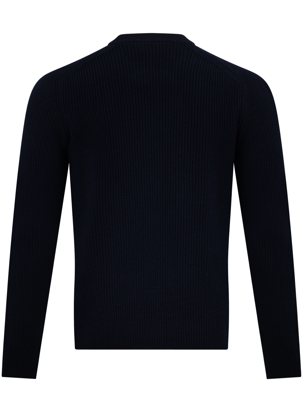 Ribgebreide crewneck van scheerwol en cashmere | BLUE NAVY
