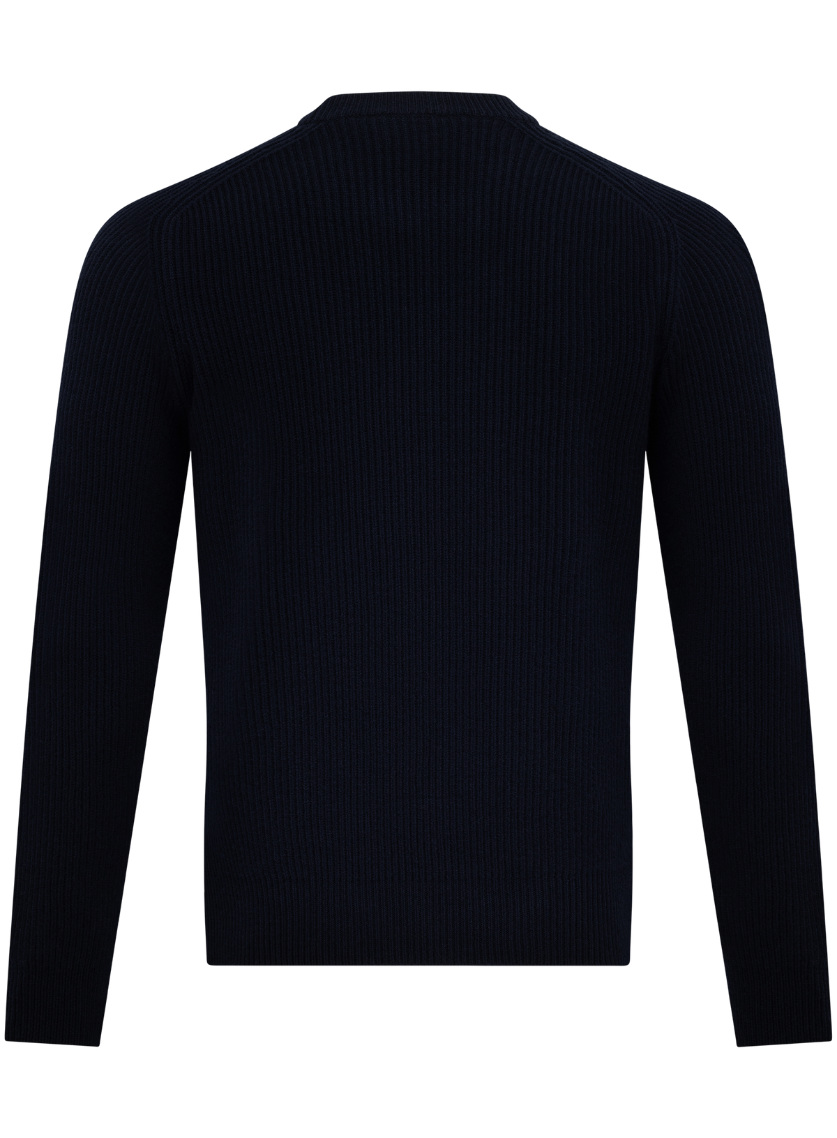 Ribgebreide crewneck van scheerwol en cashmere | BLUE NAVY