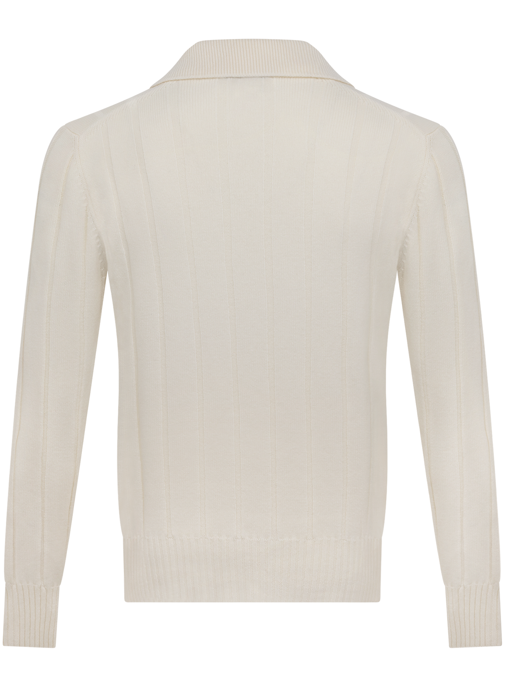 Buttonless polo van scheerwol en cashmere | Wit