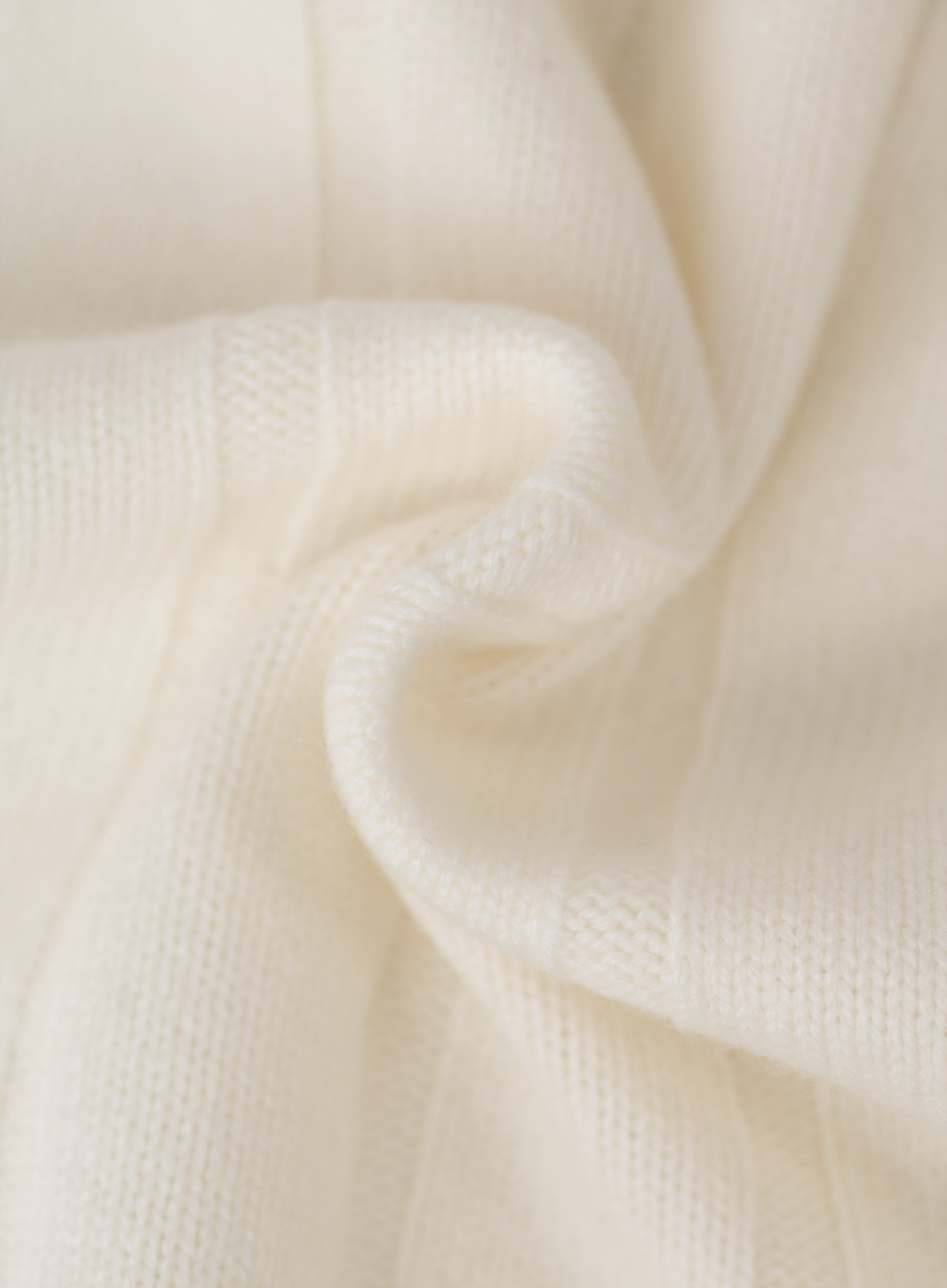 Buttonless polo van scheerwol en cashmere | FULL_WIDTH | Wit