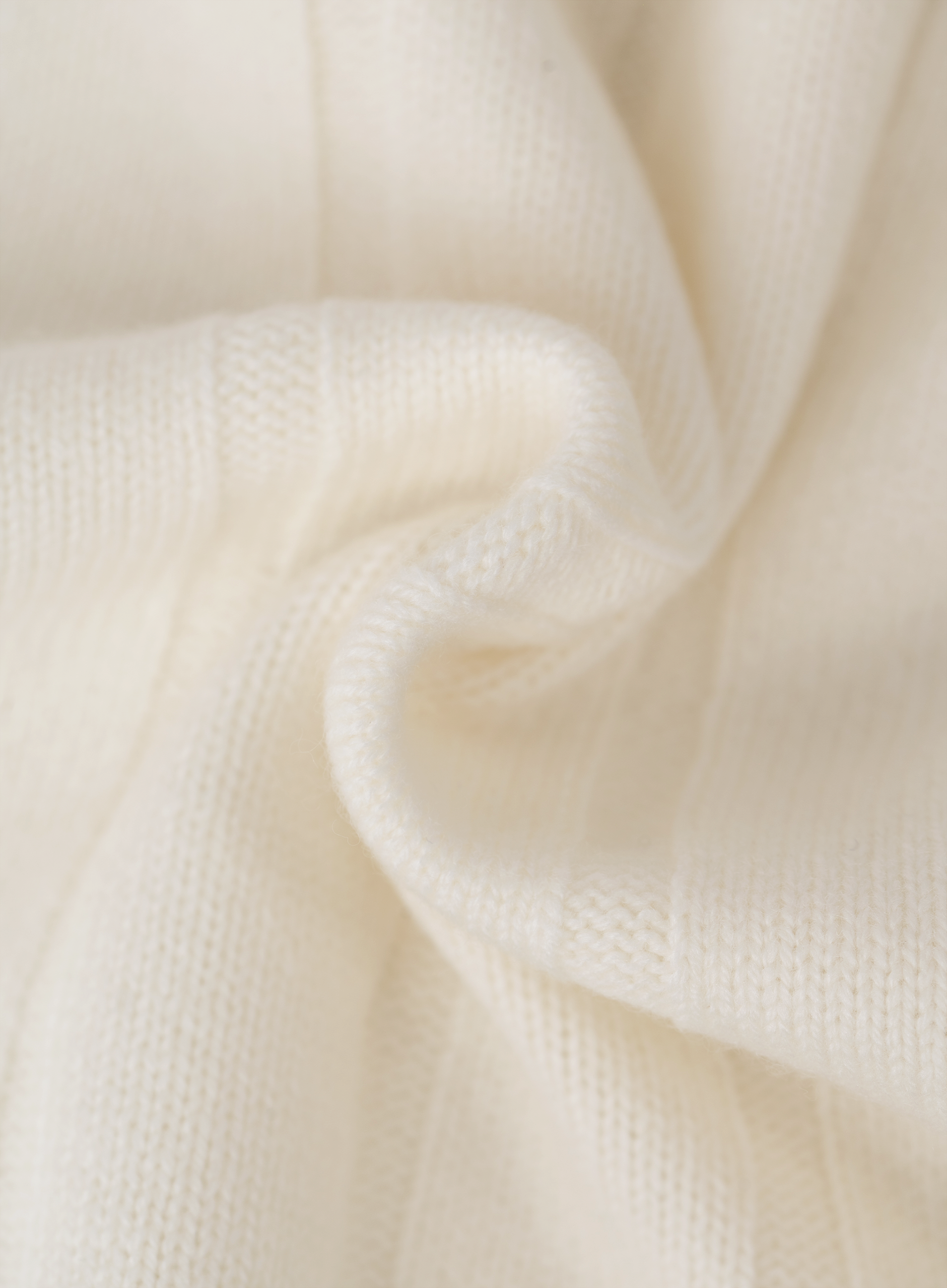 Buttonless polo van scheerwol en cashmere | FULL_WIDTH | Wit