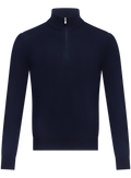 Half-zip trui in wol cashmere | BLUE NAVY