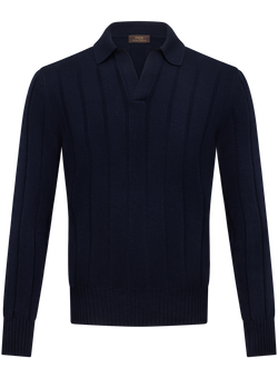 Polo in wol cashmere | BLUE NAVY