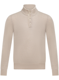 Trui met knoopsluiting in wol | LBEIGE