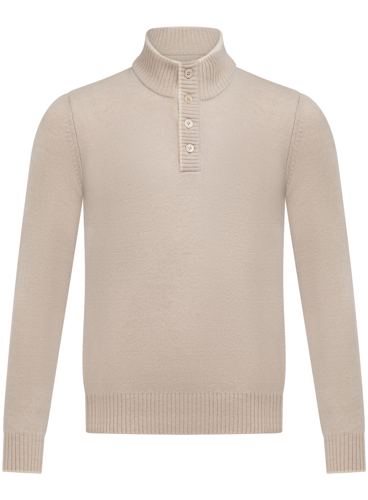 Trui met knoopsluiting in wol | LBEIGE