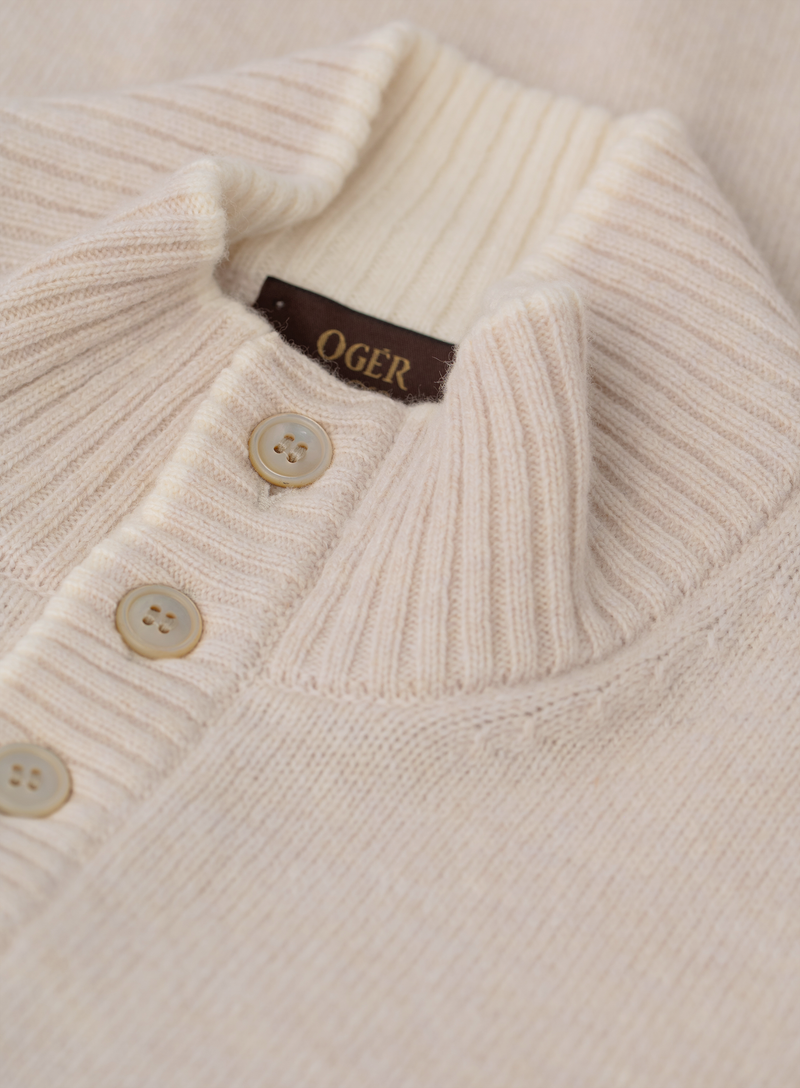 Trui met knoopsluiting in wol | FULL_WIDTH | LBEIGE