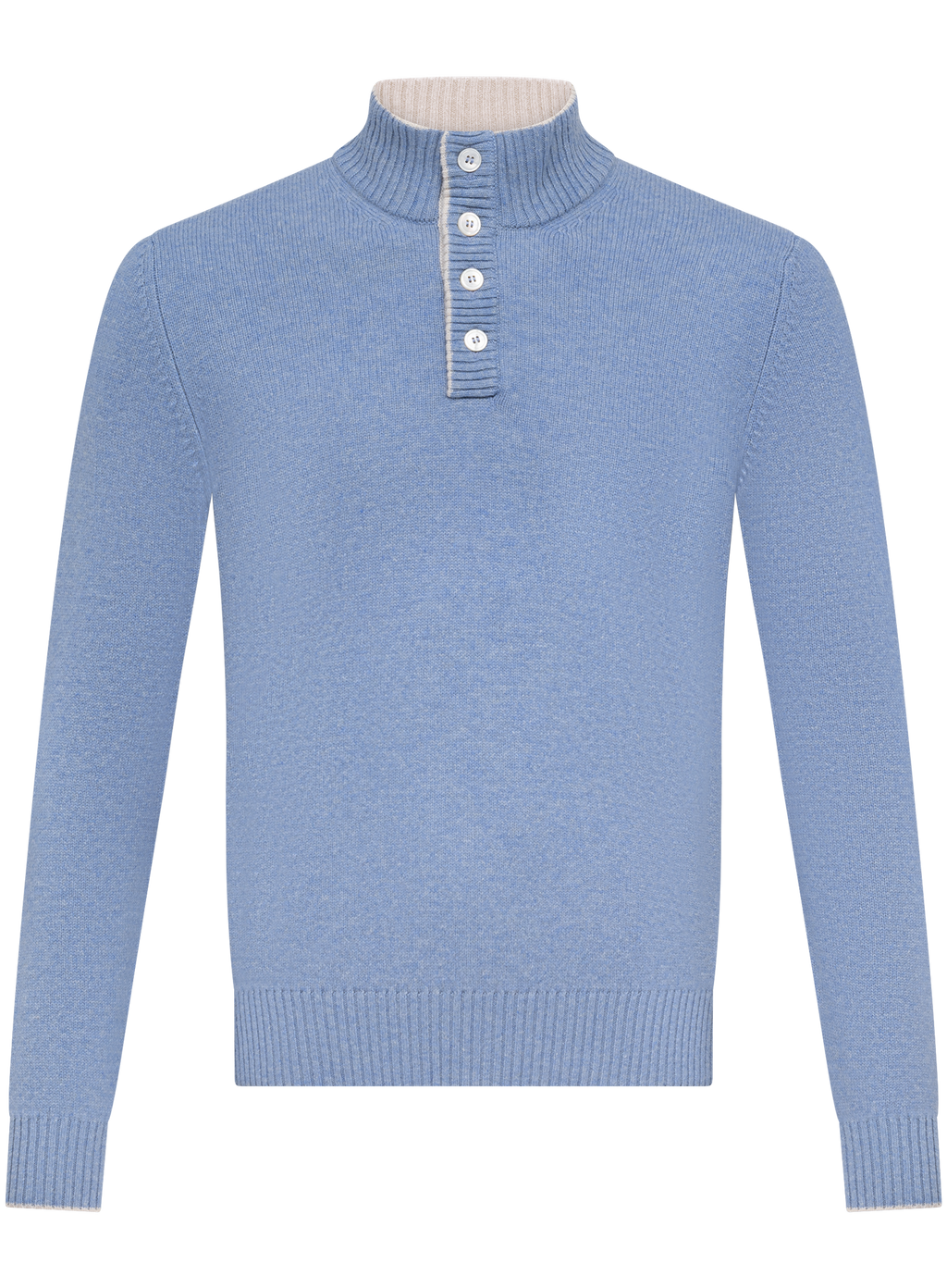 Trui met knoopsluiting in wol | L.Blauw
