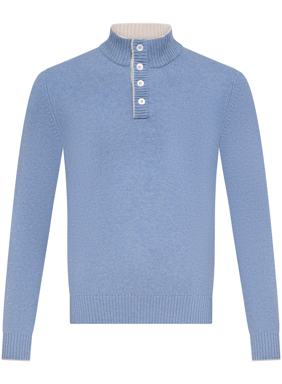 Trui met knoopsluiting in wol | L.Blauw