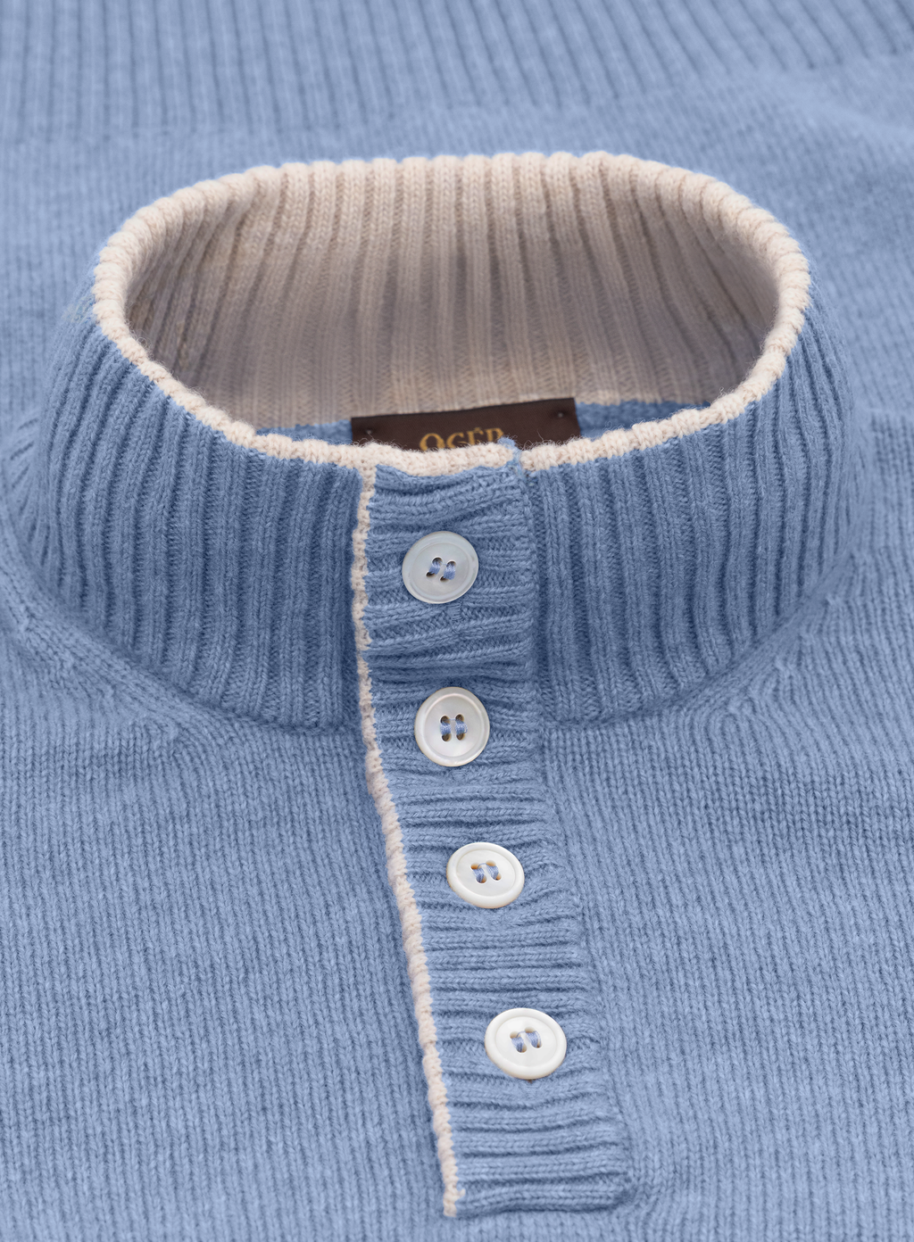 Trui met knoopsluiting in wol | FULL_WIDTH | L.Blauw