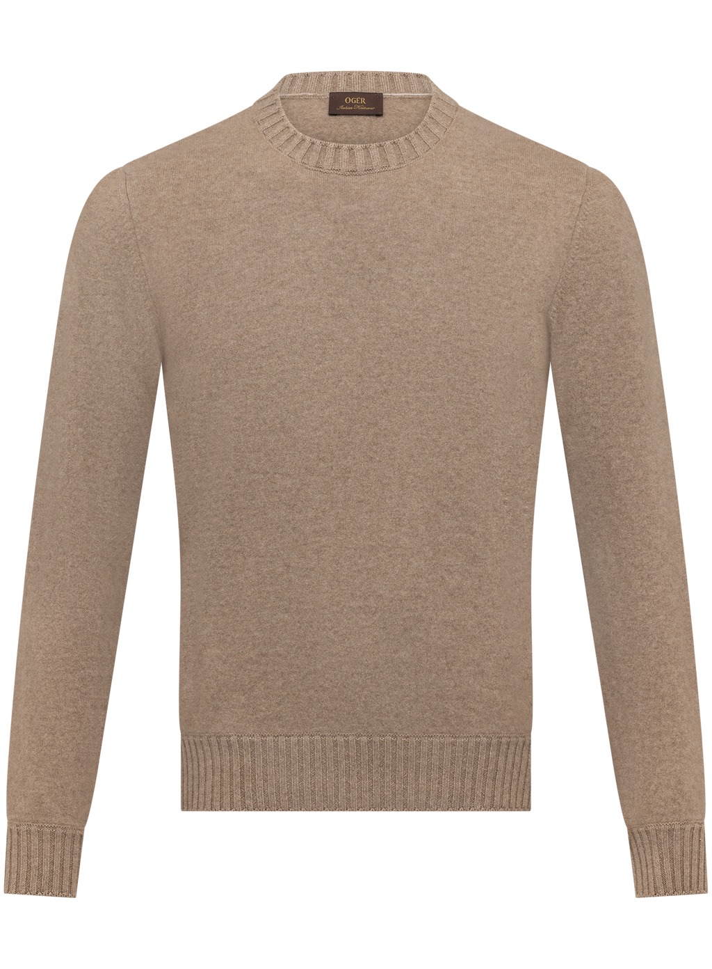 Ronde hals trui van cashmere | Beige-Bruin