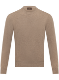 Ronde hals trui van cashmere | Beige-Bruin