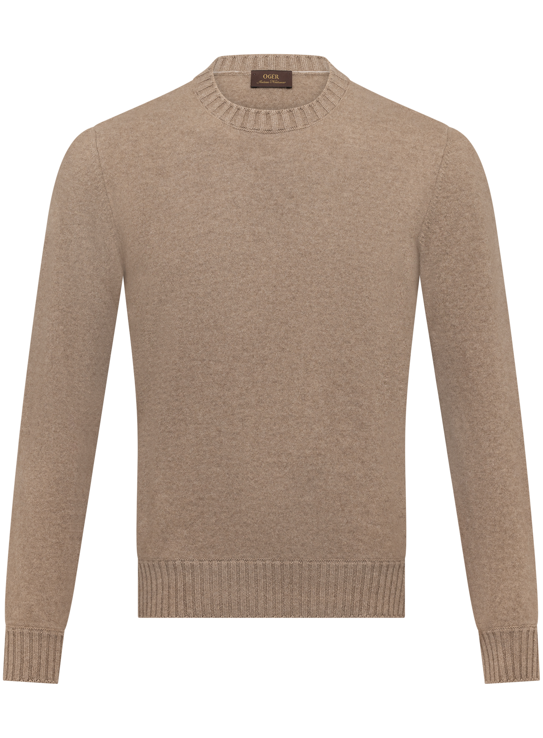 Ronde hals trui van cashmere | Beige-Bruin