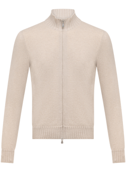 Cardigan uomo con zip in cashmere | L.BEIGE