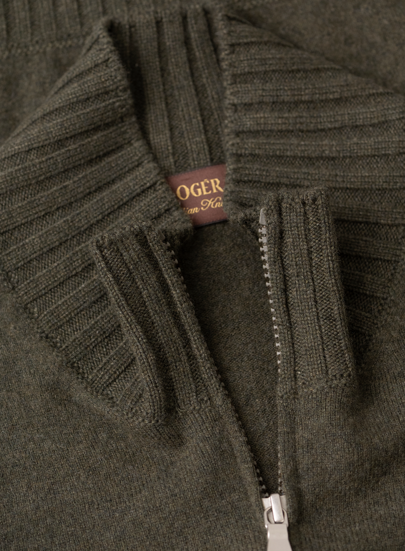 Ritsvest in cashmere | FULL_WIDTH | Groen