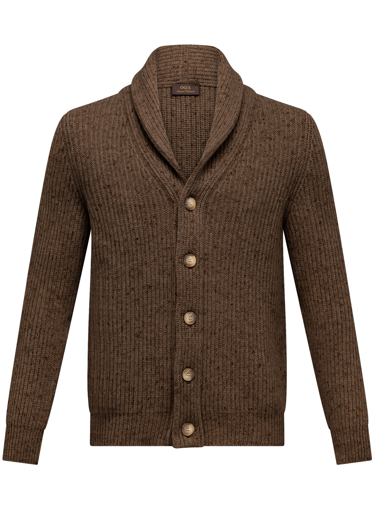 Knoopvest in wol cashmere | TAUPE