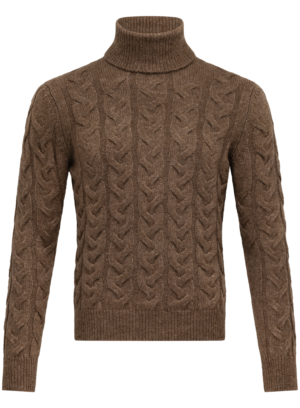 Coltrui van scheerwol met kabelmotief | TAUPE BRUIN