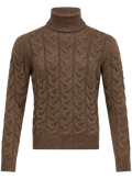 Coltrui van scheerwol met kabelmotief | TAUPE BRUIN