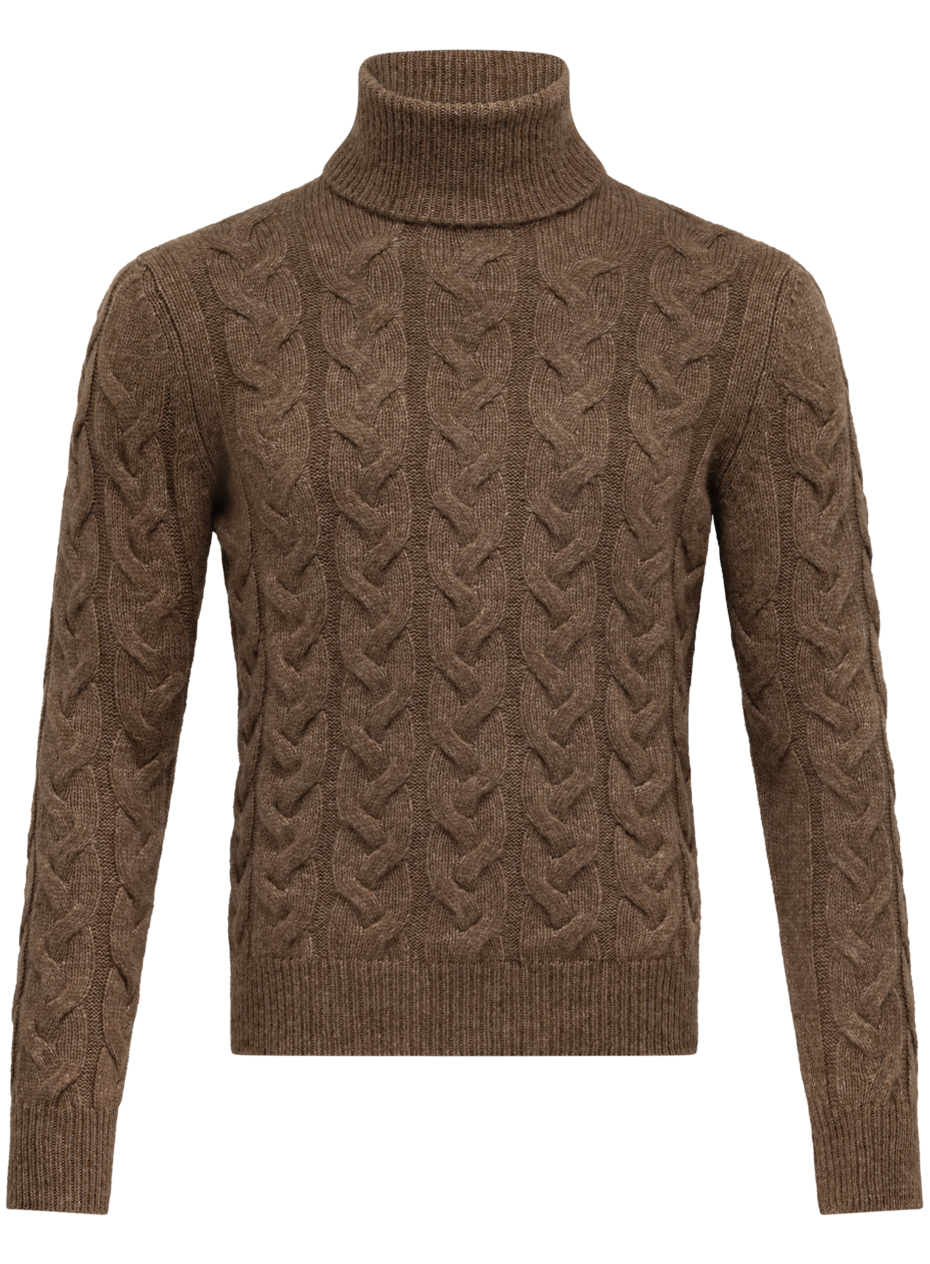 Coltrui van scheerwol met kabelmotief | TAUPE BRUIN