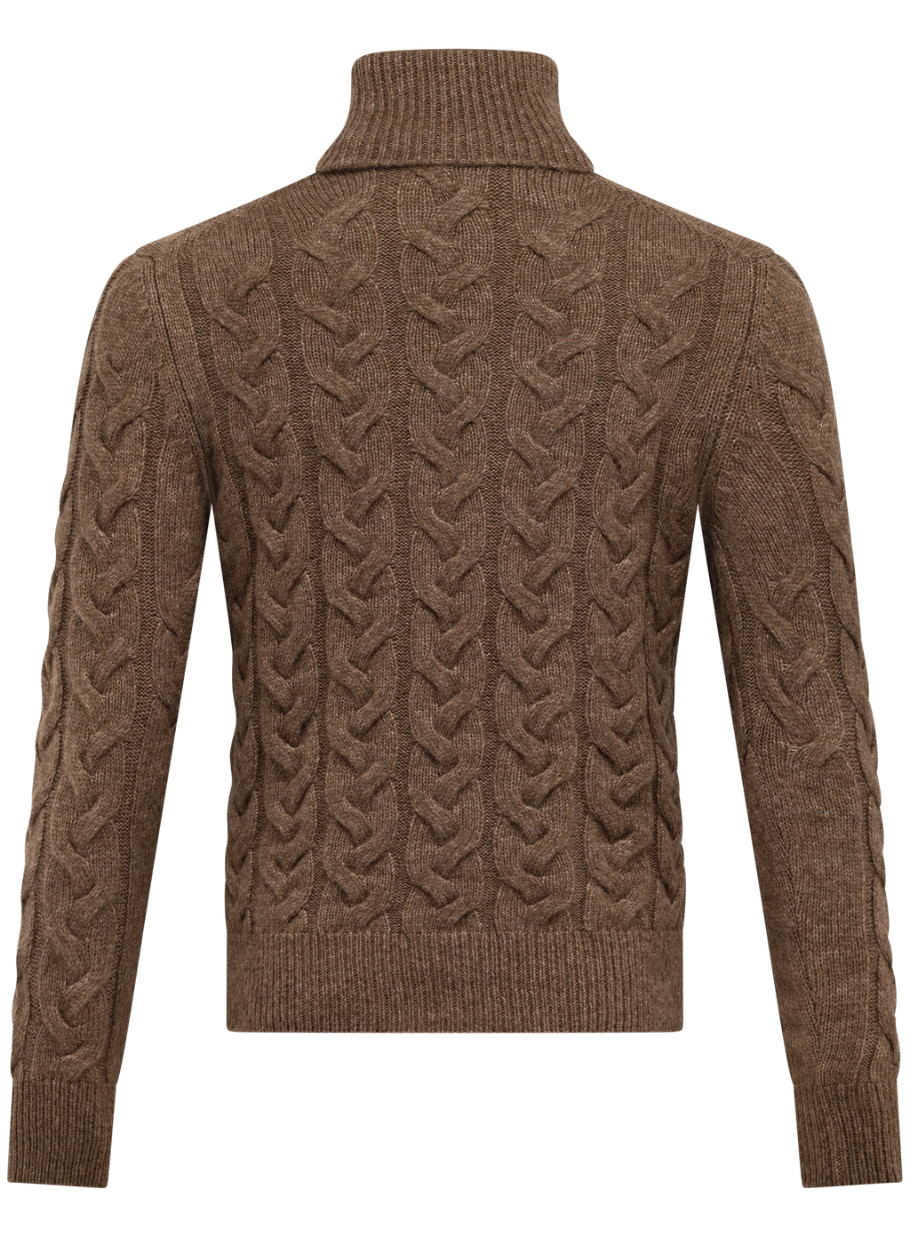 Coltrui van scheerwol met kabelmotief | TAUPE BRUIN