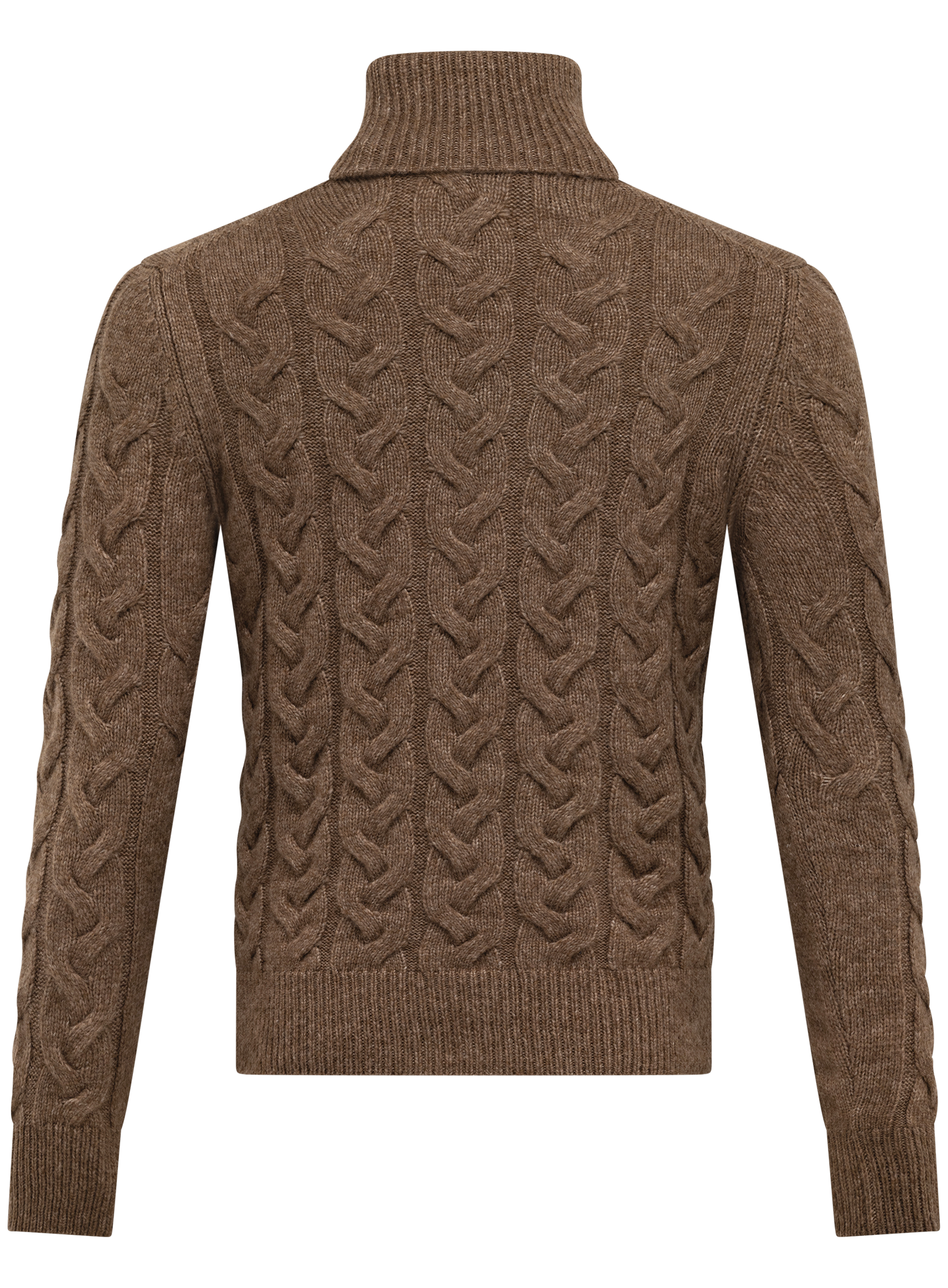 Coltrui van scheerwol met kabelmotief | TAUPE BRUIN