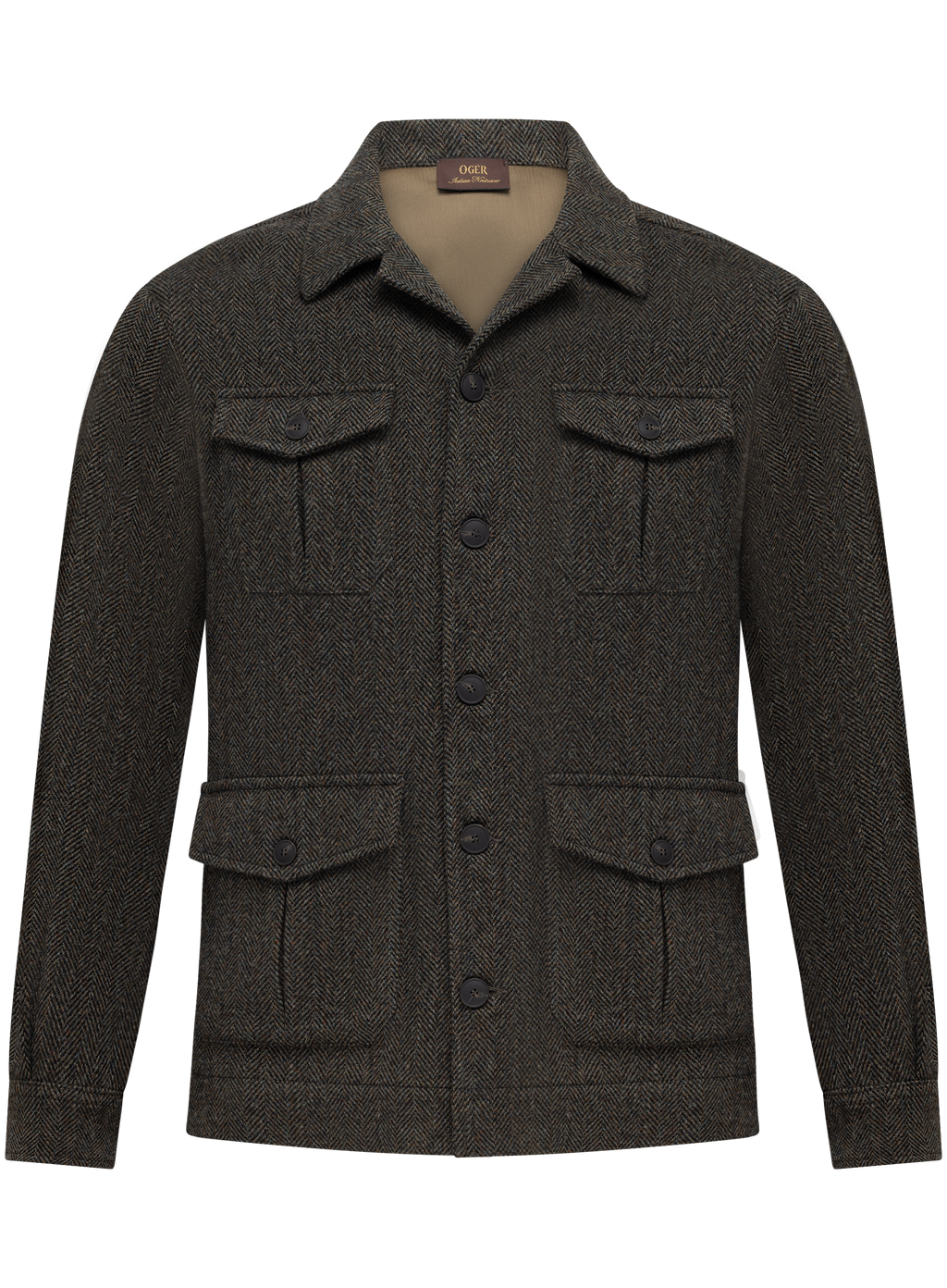 Field jacket in wol | Groen