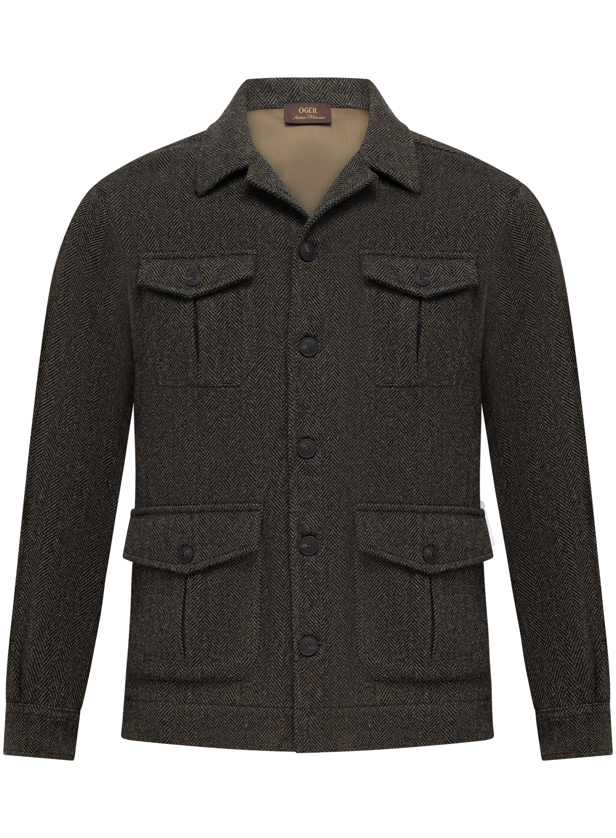 Field jacket in wol | Groen