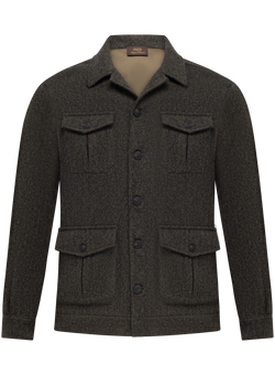 Field jacket in wol | Groen