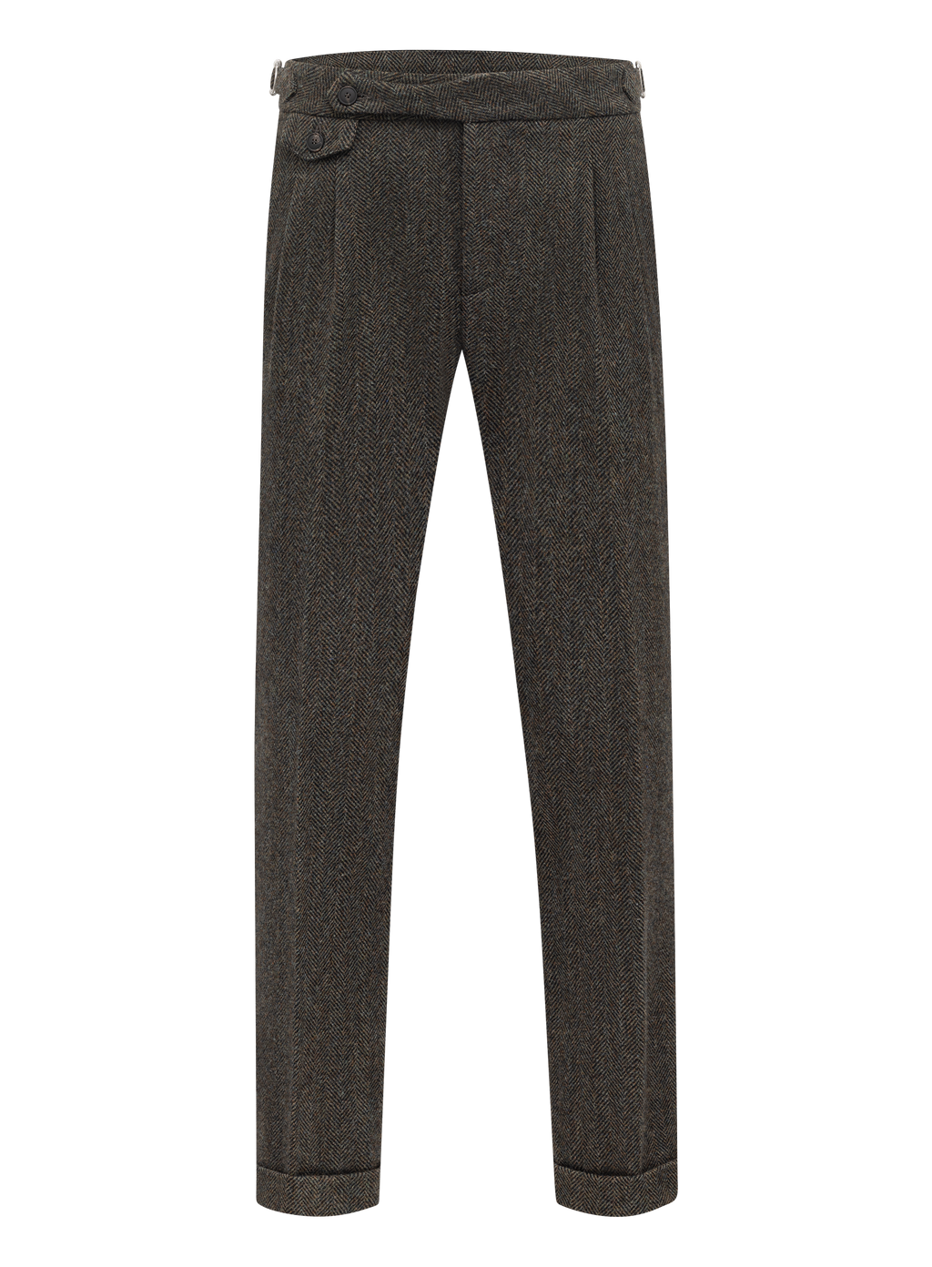 Bandplooi pantalon in wol | Groen