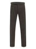 Bandplooi pantalon in wol | Groen