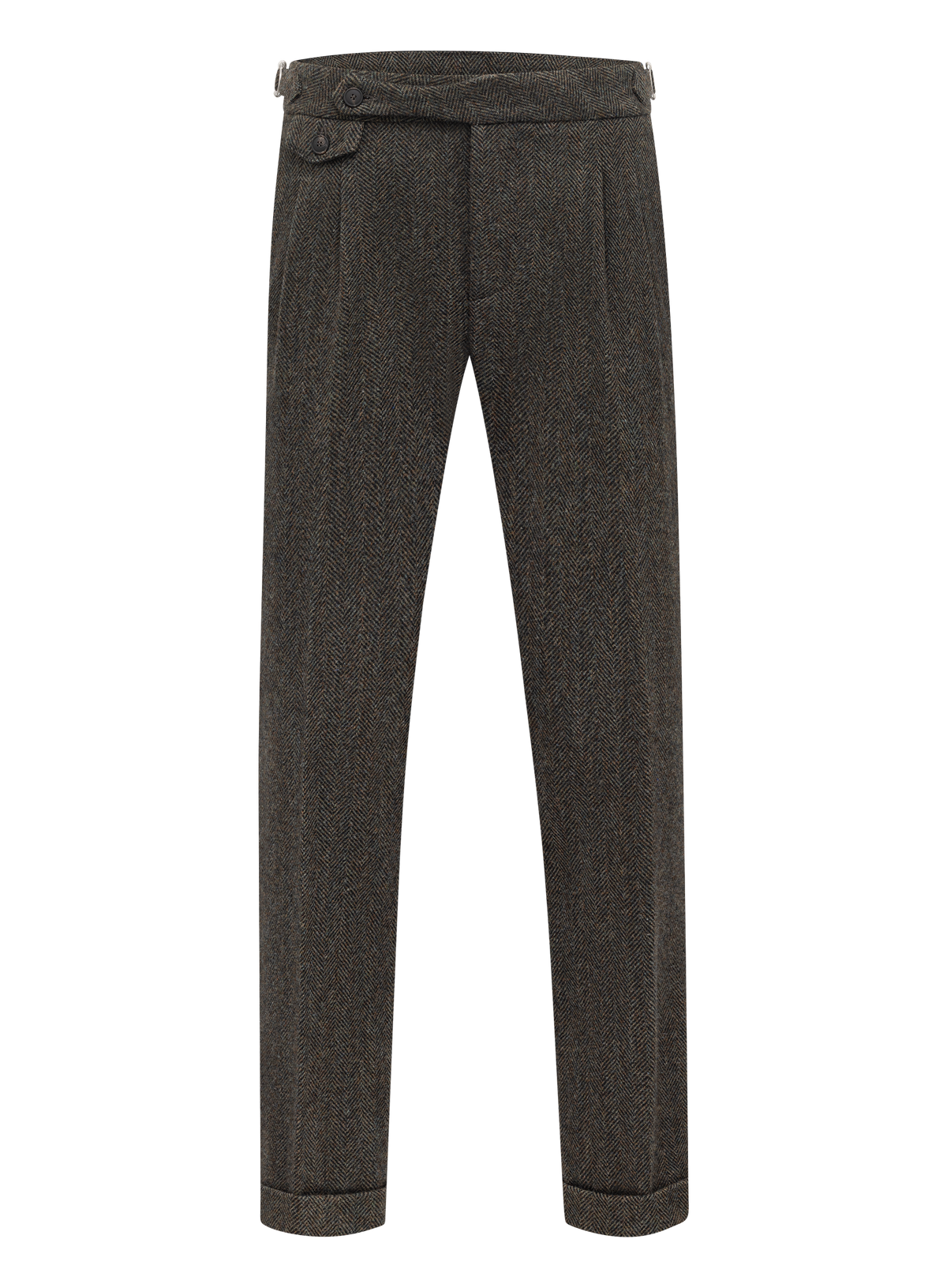 Bandplooi pantalon in wol | Groen