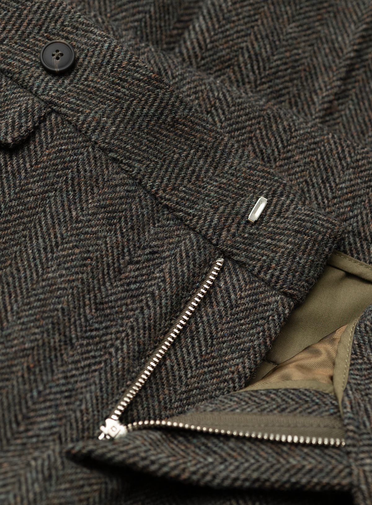 Bandplooi pantalon in wol | FULL_WIDTH | Groen