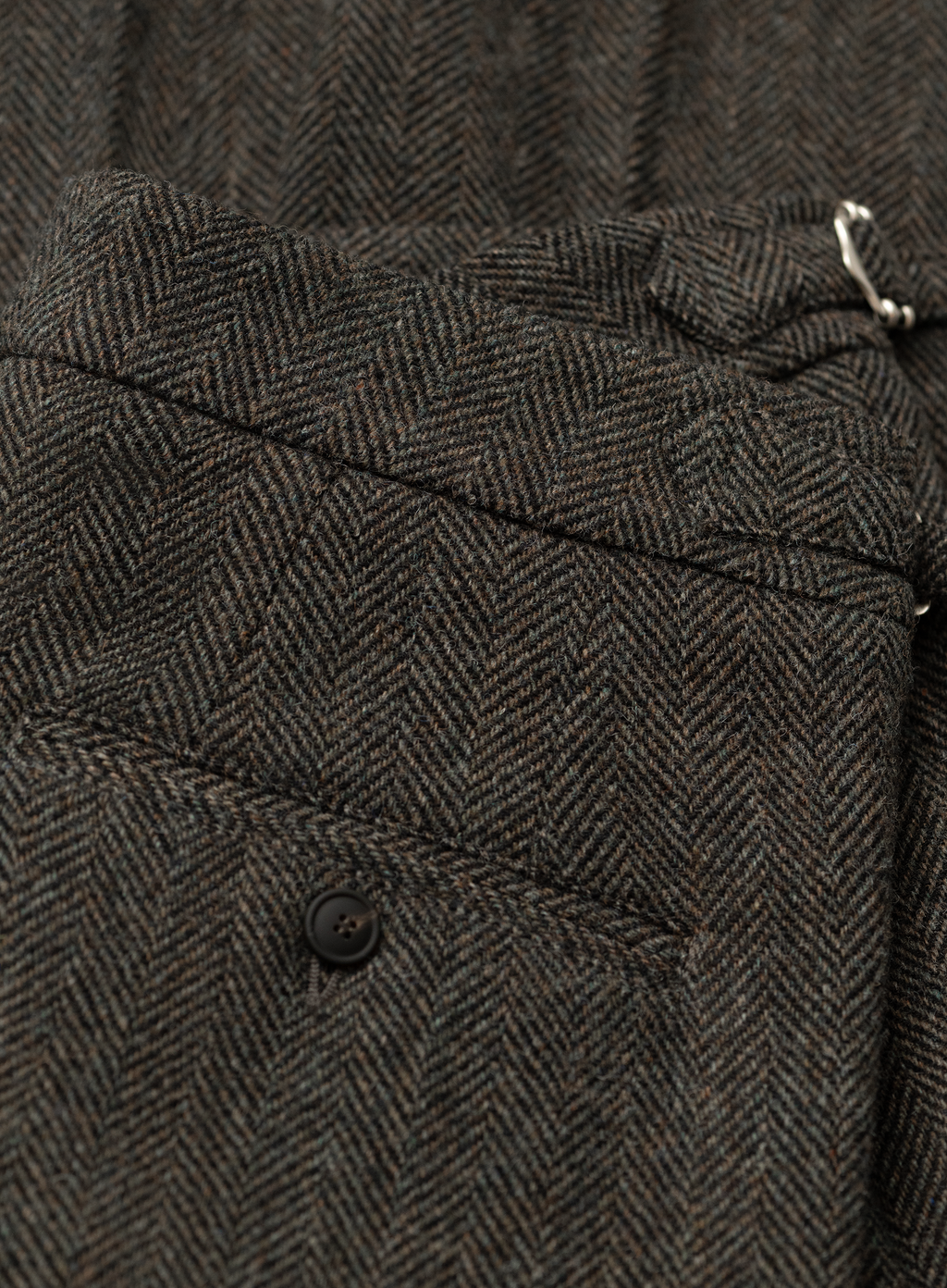 Bandplooi pantalon in wol | FULL_WIDTH | Groen