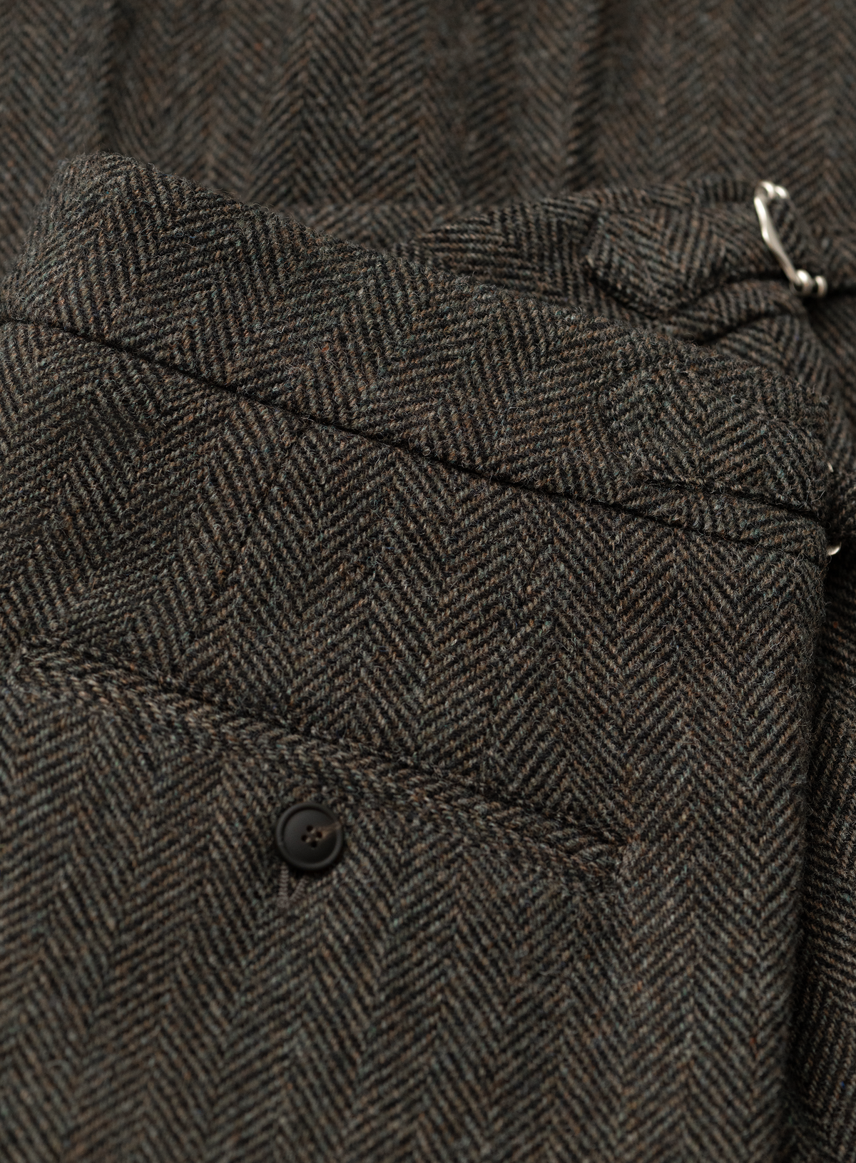 Bandplooi pantalon in wol | FULL_WIDTH | Groen