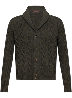 Cardigan uomo con bottoni in lana | Groen