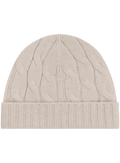 Kabelgebreide muts van cashmere | Beige