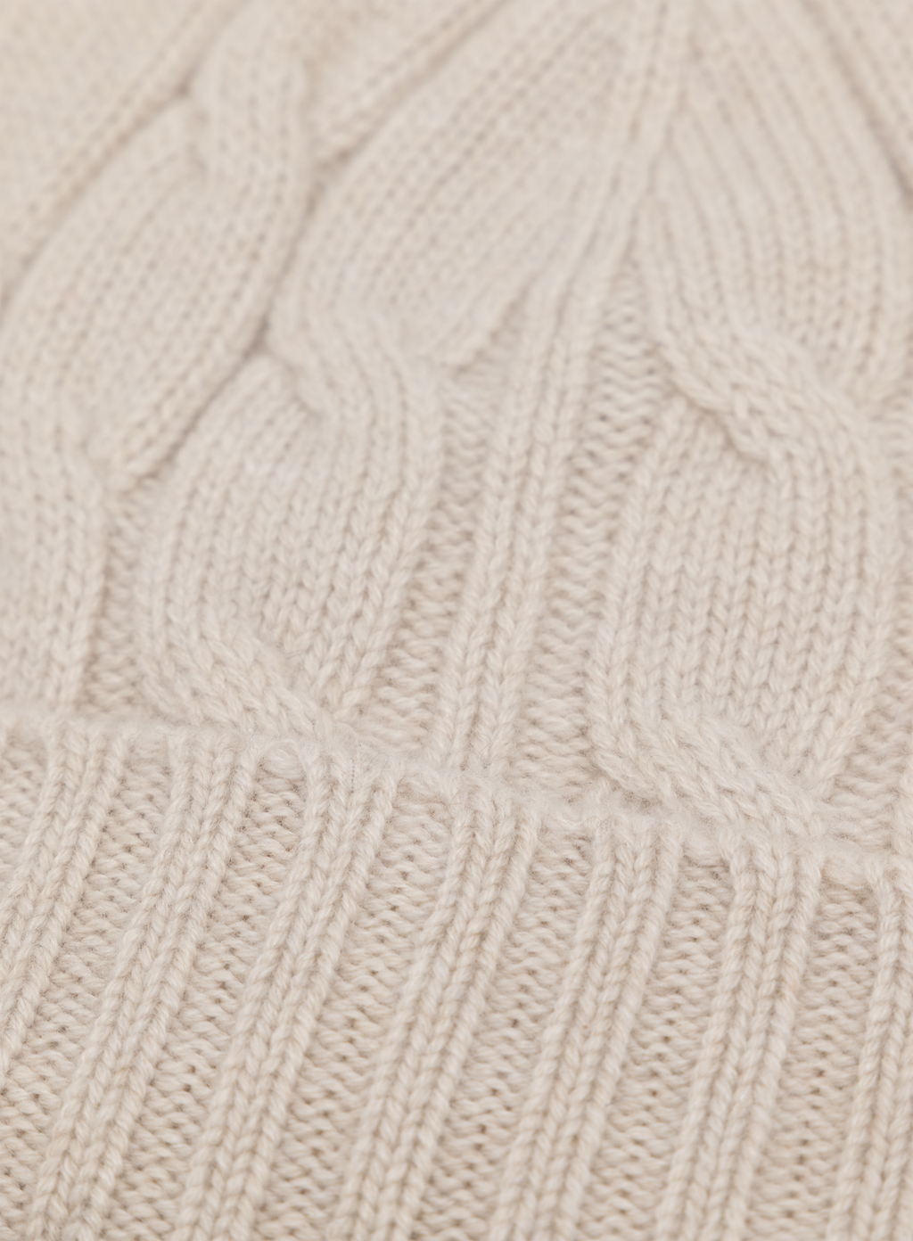 Kabelgebreide muts van cashmere | FULL_WIDTH | Beige