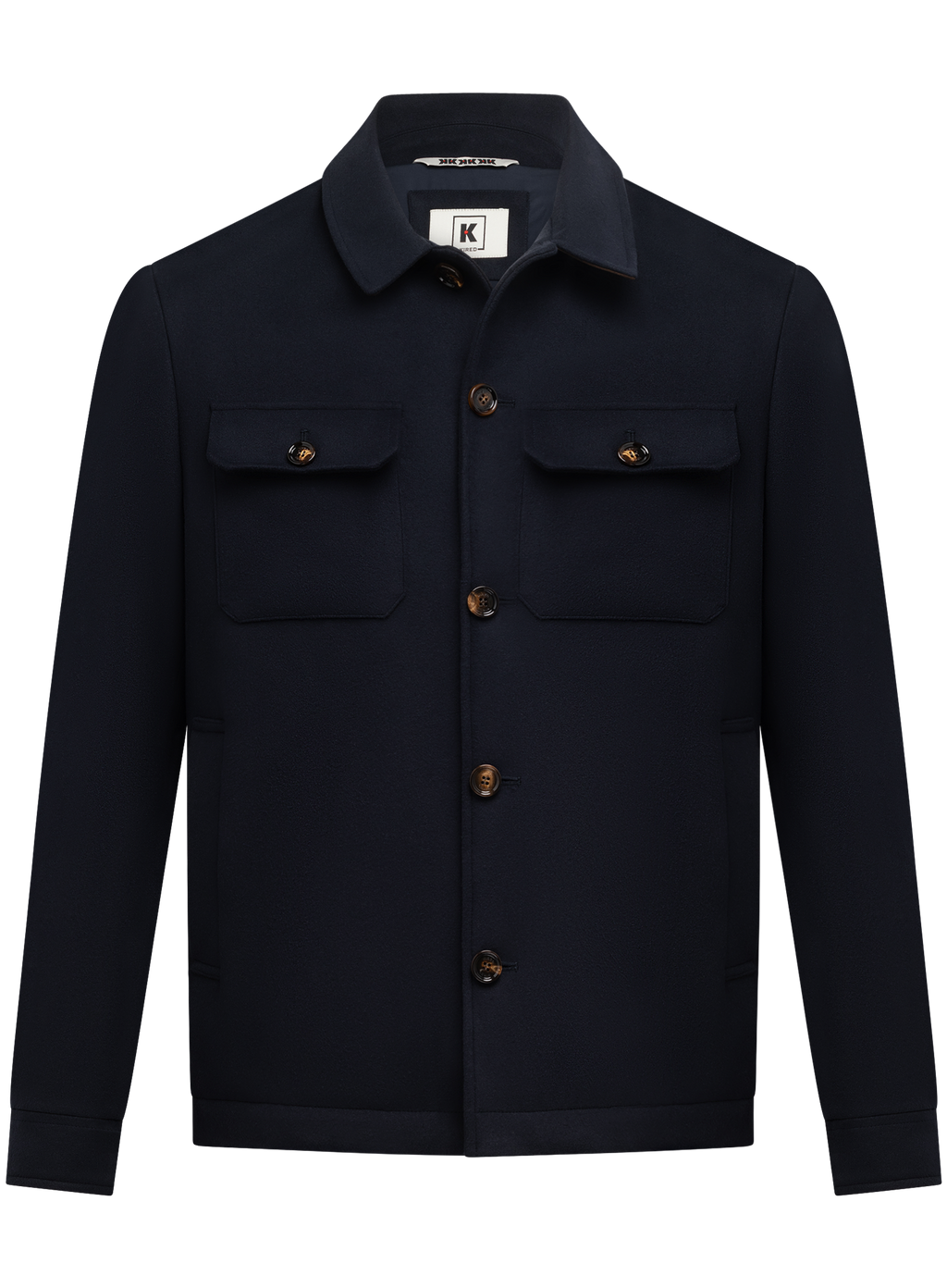 Overshirt met klepzakken en puntkraag | BLUE NAVY