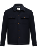 Overshirt met klepzakken en puntkraag | BLUE NAVY