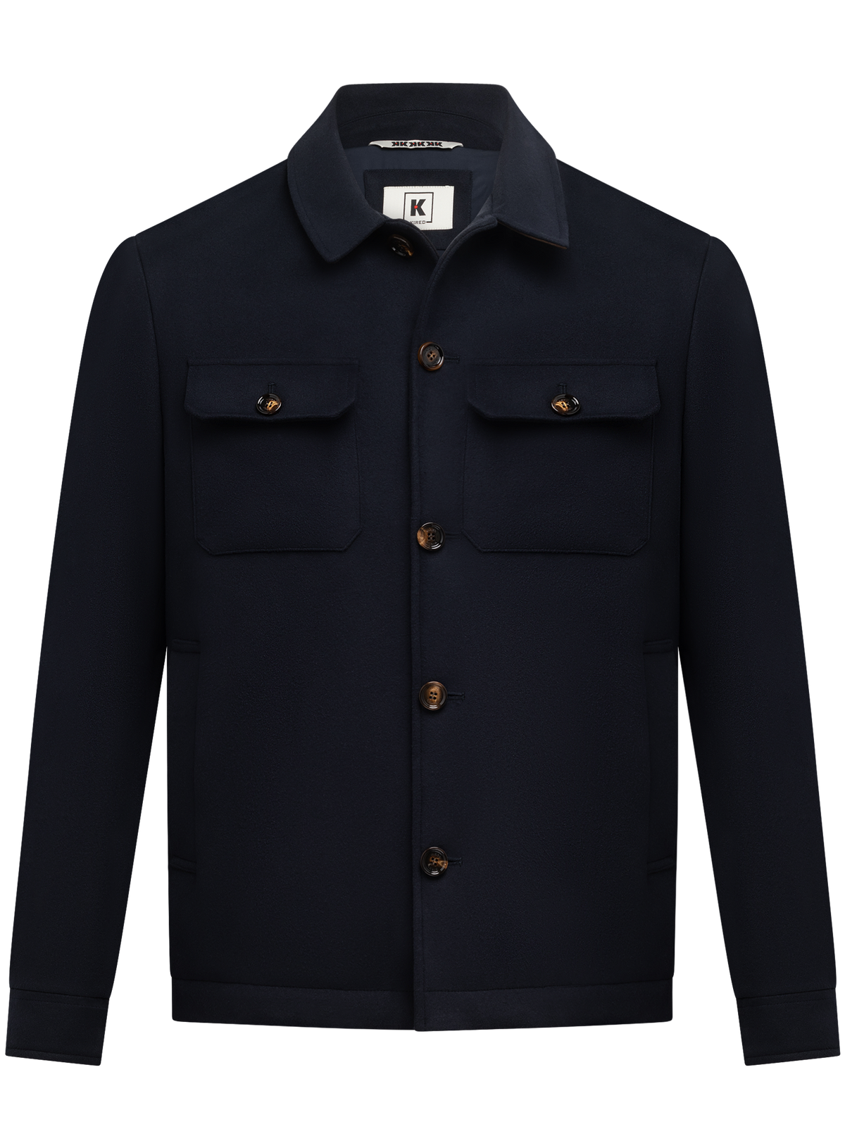Overshirt met klepzakken en puntkraag | BLUE NAVY
