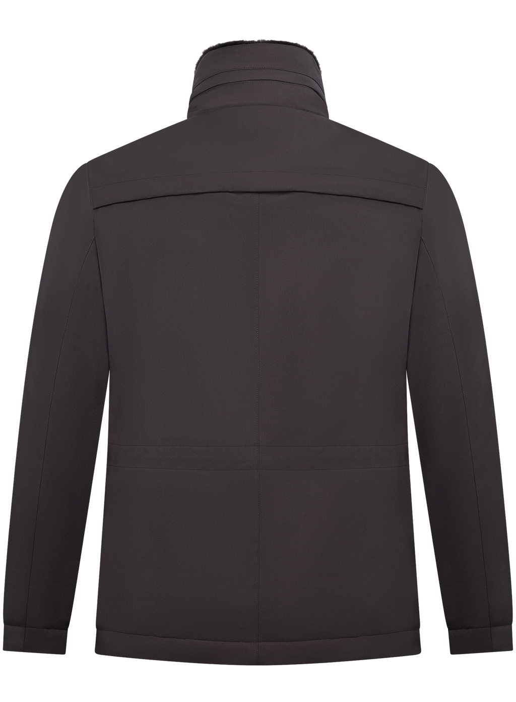 Field jacket met bontgevoerde opstaande kraag | Bruin