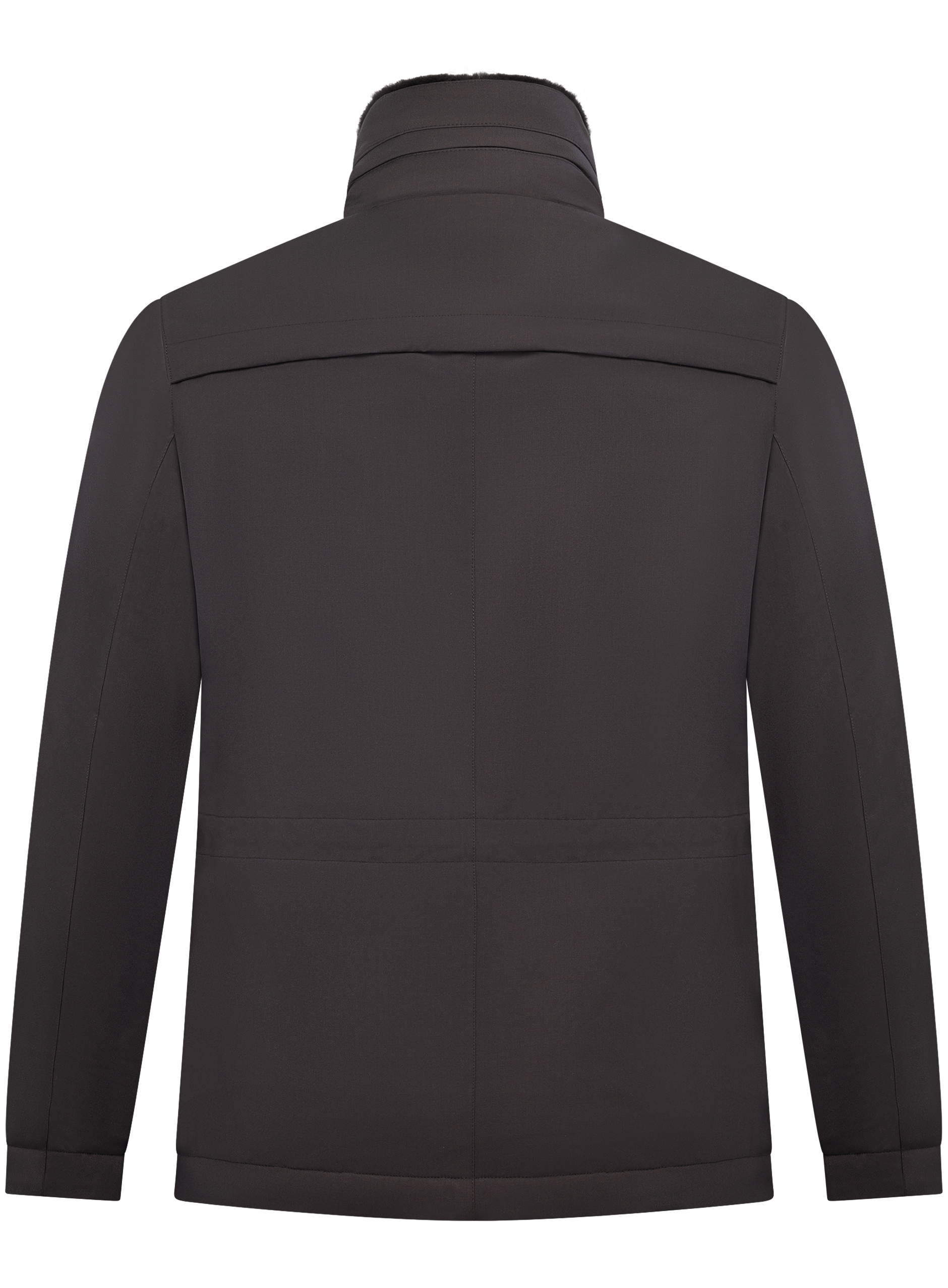 Field jacket met bontgevoerde opstaande kraag | Bruin