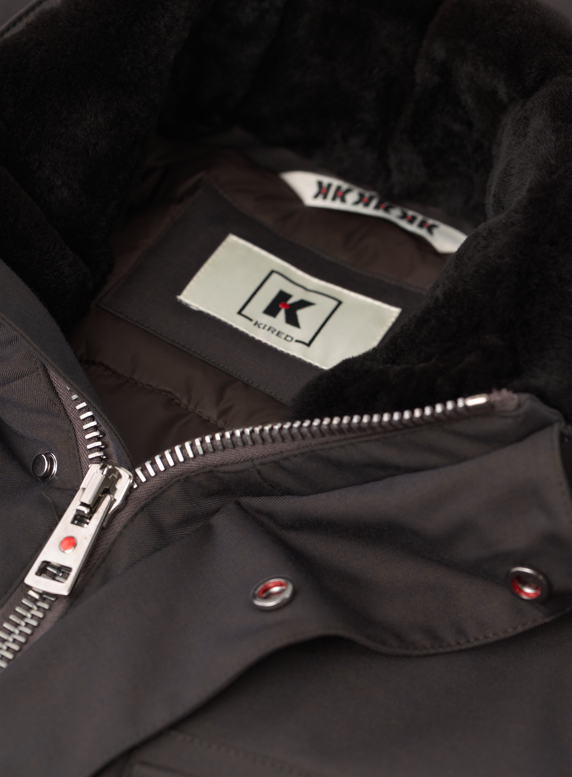 Field jacket met bontgevoerde opstaande kraag | FULL_WIDTH | Bruin