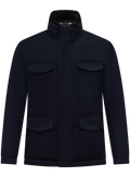 Field jacket met bontgevoerde opstaande kraag | BLUE NAVY