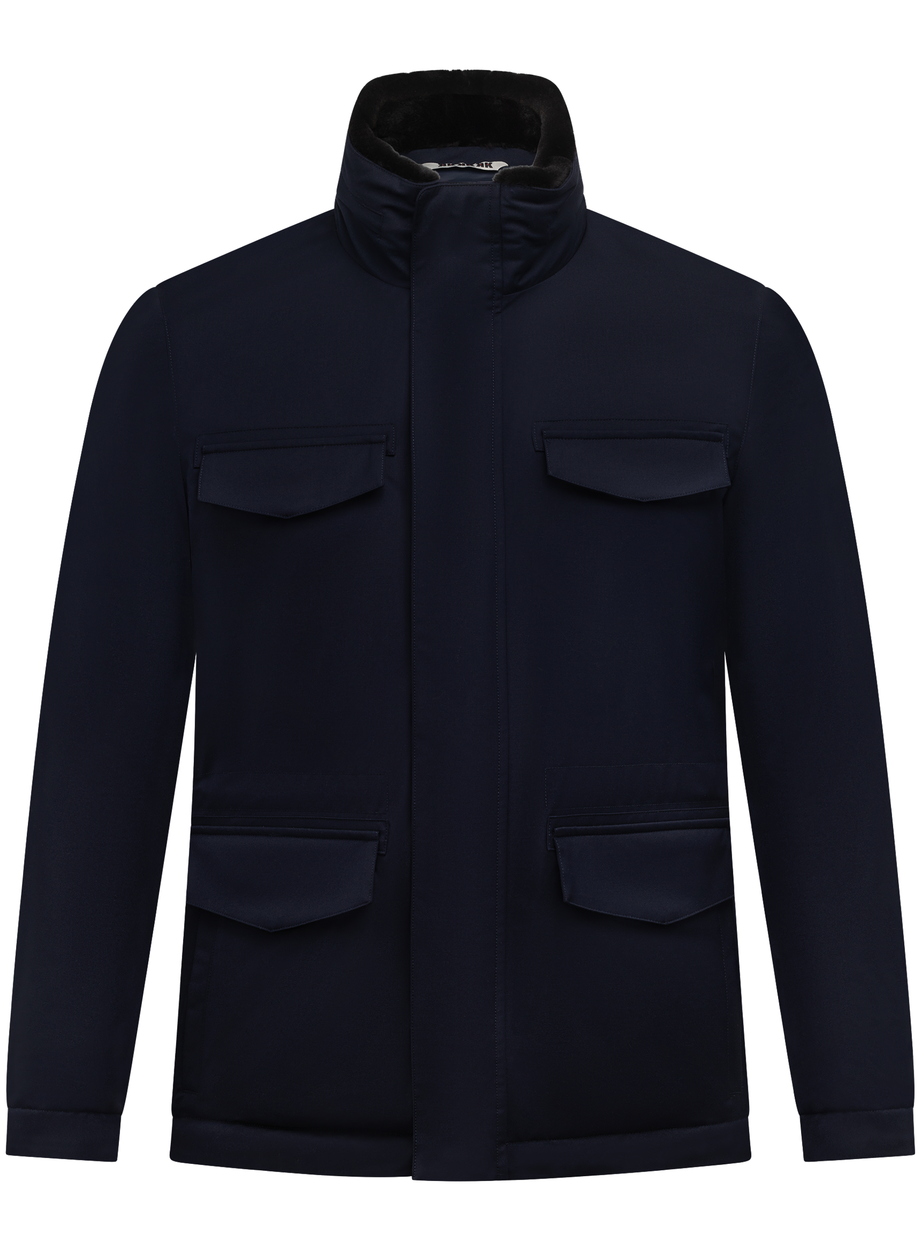 Field jacket met bontgevoerde opstaande kraag | BLUE NAVY