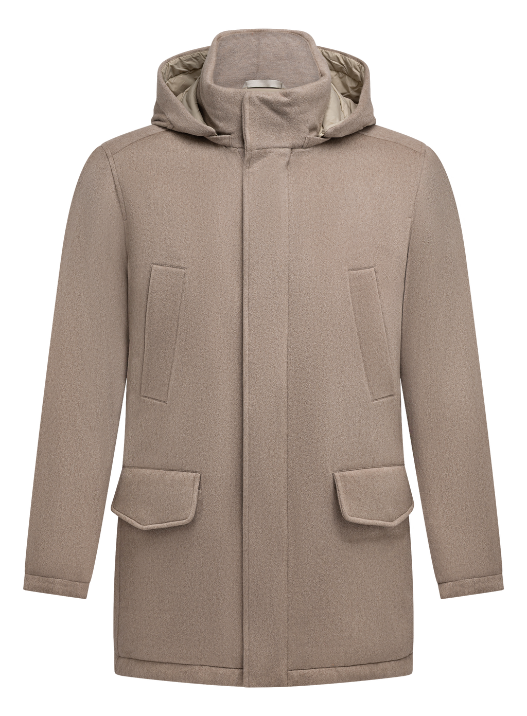 Jas van cashmere met capuchon | Beige